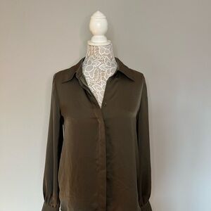 Ramy Brook Khaki Button-Down Shirt